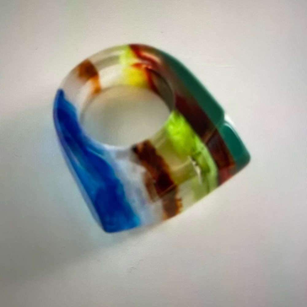 ❤️ URBAN OUTFITTERS RESIN MULTI COLORED RING NEW